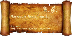 Maresch Gyöngyi névjegykártya